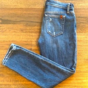 Joe’s Straight Leg Distressed Cropped Jeans
